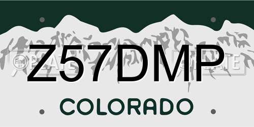 Z57DMP Colorado License Plate