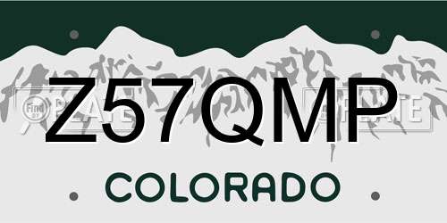 Z57QMP Colorado License Plate