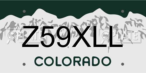 Z59XLL Colorado License Plate