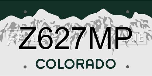 Z627MP Colorado License Plate