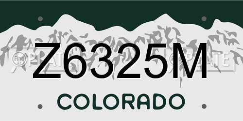 Z6325M Colorado License Plate