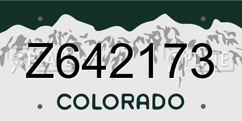 Z642173 Colorado License Plate