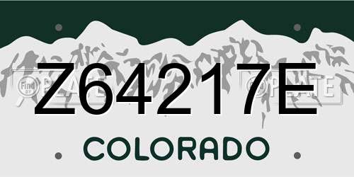 Z64217E Colorado License Plate