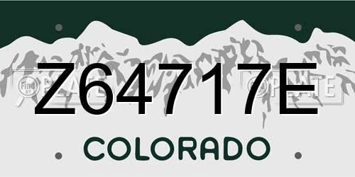 Z64717E Colorado License Plate