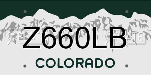 Z660LB Colorado License Plate