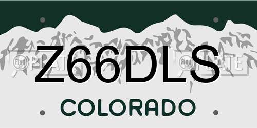 Z66DLS Colorado License Plate
