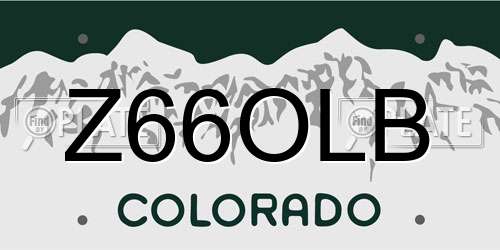 Z66OLB Colorado License Plate