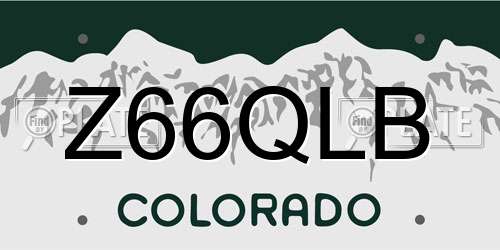 Z66QLB Colorado License Plate
