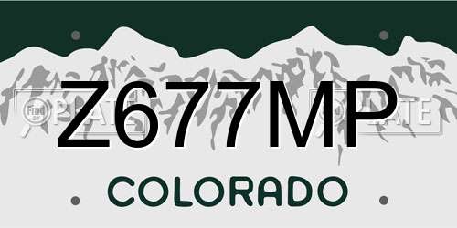 Z677MP Colorado License Plate