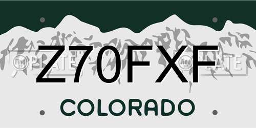 Z70FXF Colorado License Plate