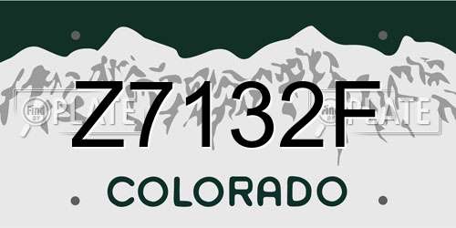 Z7132F Colorado License Plate