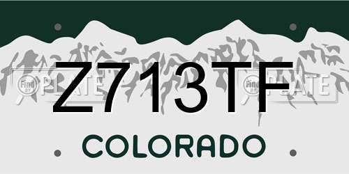 Z713TF Colorado License Plate