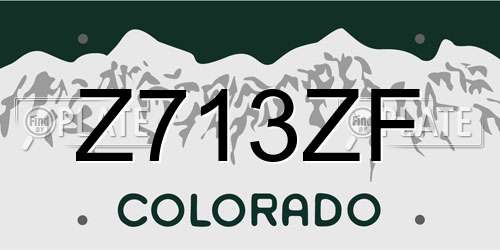 Z713ZF Colorado License Plate