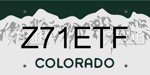 Z71ETF Colorado License Plate