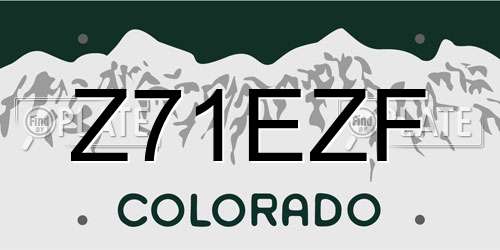 Z71EZF Colorado License Plate