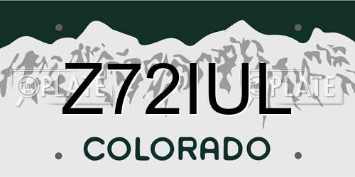 Z72IUL Colorado License Plate