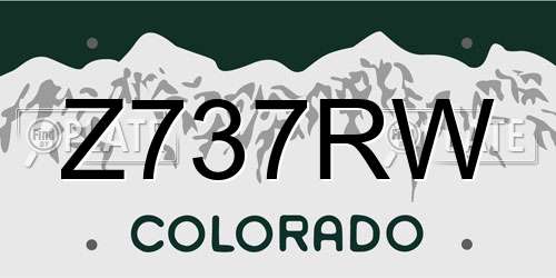 Z737RW Colorado License Plate