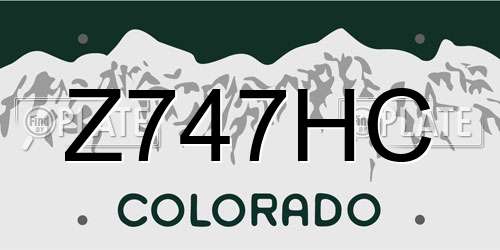 Z747HC Colorado License Plate