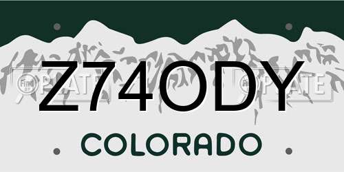 Z74ODY Colorado License Plate