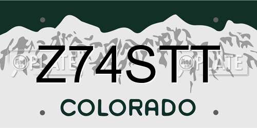 Z74STT Colorado License Plate