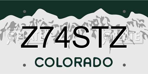 Z74STZ Colorado License Plate