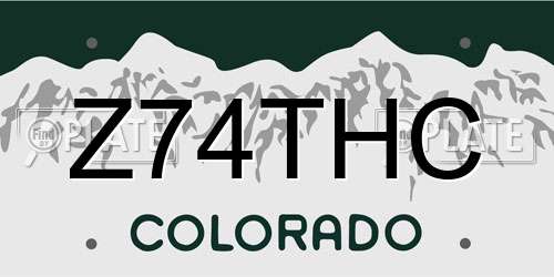 Z74THC Colorado License Plate