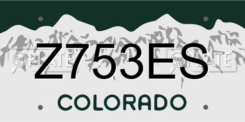 Z753ES Colorado License Plate