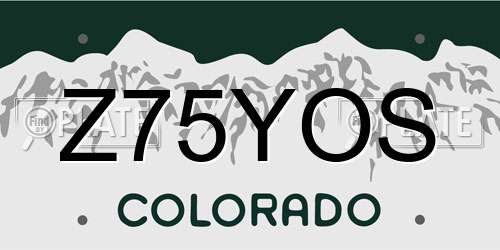 Z75YOS Colorado License Plate