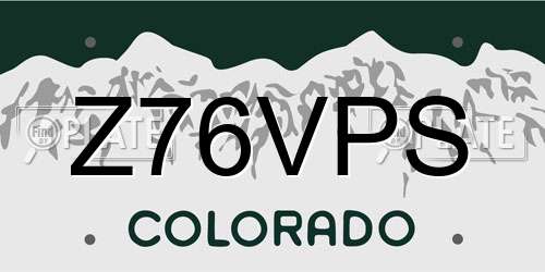 Z76VPS Colorado License Plate