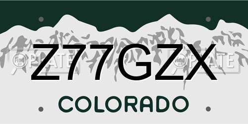 Z77GZX Colorado License Plate