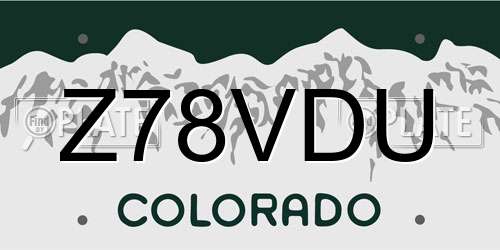 Z78VDU Colorado License Plate