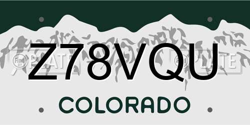 Z78VQU Colorado License Plate