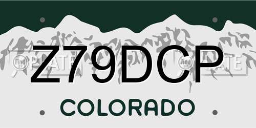 Z79DCP Colorado License Plate