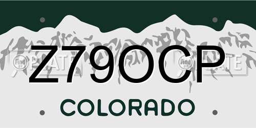 Z79OCP Colorado License Plate