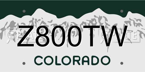 Z800TW Colorado License Plate