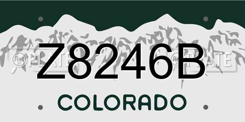 Z8246B Colorado License Plate