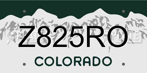 Z825RO Colorado License Plate