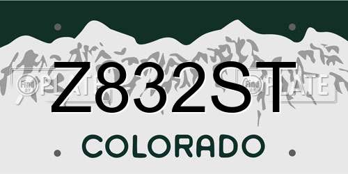Z832ST Colorado License Plate