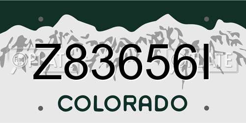 Z83656I Colorado License Plate
