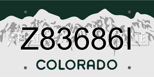 Z83686I Colorado License Plate