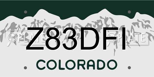 Z83DFI Colorado License Plate