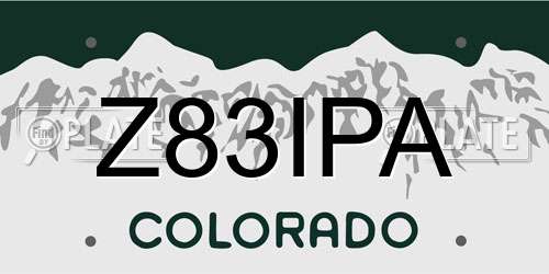 Z83IPA Colorado License Plate