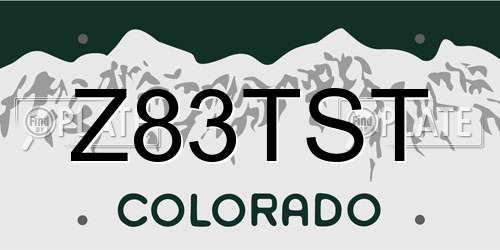 Z83TST Colorado License Plate