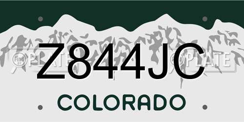 Z844JC Colorado License Plate