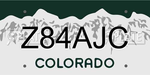 Z84AJC Colorado License Plate