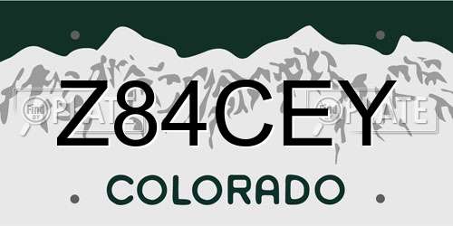 Z84CEY Colorado License Plate