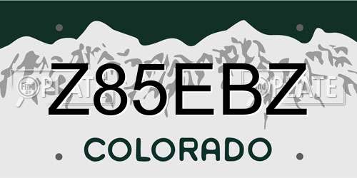 Z85EBZ Colorado License Plate