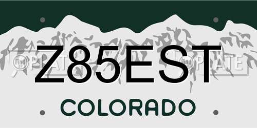 Z85EST Colorado License Plate