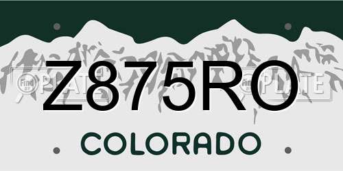 Z875RO Colorado License Plate
