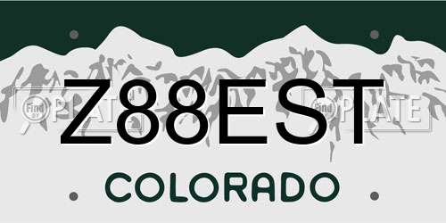 Z88EST Colorado License Plate
